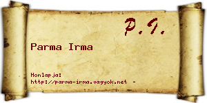 Parma Irma névjegykártya